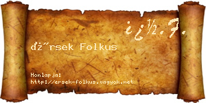 Érsek Folkus névjegykártya